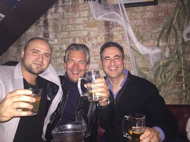 JohnFPrato's tweet photo. Grt place to cheer on our CDN sports teams in NYC is @vandiemensnyc. With #AmbDoer & owner Lev cheering Canada! https://t.co/jqSptDy0FI