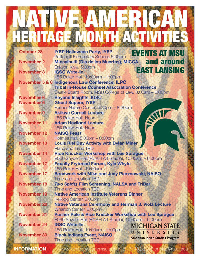 qaxaawut's tweet photo. peep this great stuff going on at #MSU for #NativeAmericanHeritageMonth #NativeMSU2015 https://t.co/t6tyyQDcwj