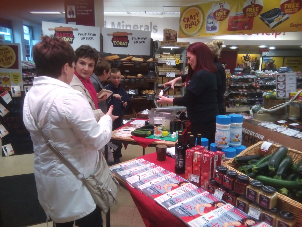 Thanks Slimming world for giving our customers great advice and cooking demo. <a href="/SlimmingWorld/">Slimming World</a> 
<a href="/SuperVFoodKarma/">Supervalu Food Karma</a>