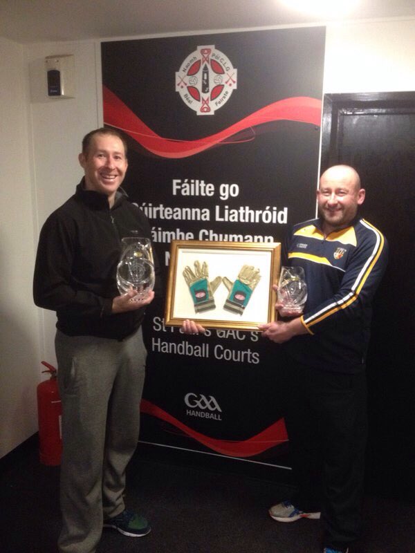StPaulsGAC's tweet photo. Well done to Masters A &amp; B champs Sean Devine and Paddy Nichol #NPA . @GAA_Handball @AontroimGAA  @FailteFeirste https://t.co/d8i3pIfHMl