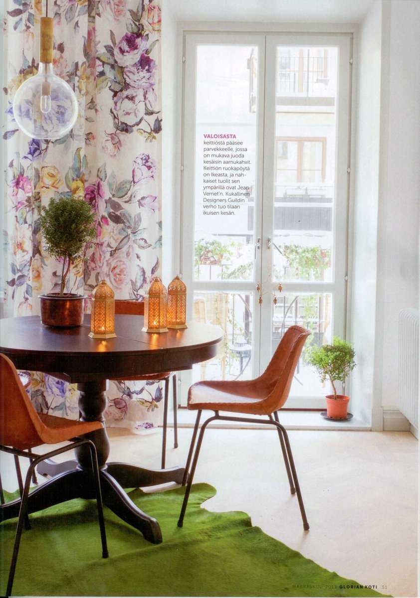 Wonderful to see our Viola #fabric as seen in this months Glorian Koti​ magazine, proving our #Florals are a must!