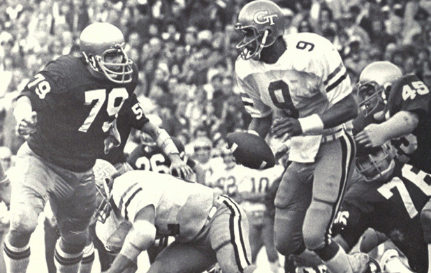 700espn's tweet photo. 40 Years Ago today: Daniel "Rudy" Ruettiger (#45) finally gets in a game for #NotreDame. via @DarrenRovell https://t.co/j1qqQxQkm1