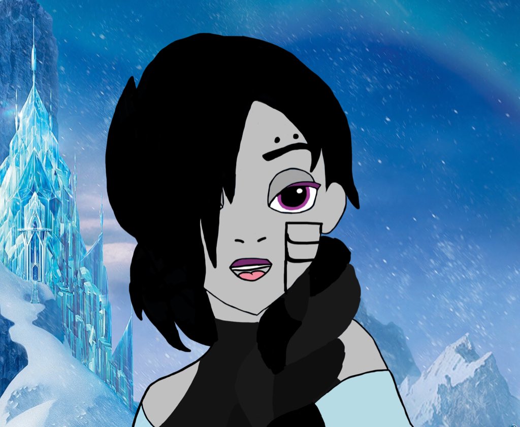 {I couldn't stop myself for drawing Mettaton as Elsa again.... I didn't draw the background}
