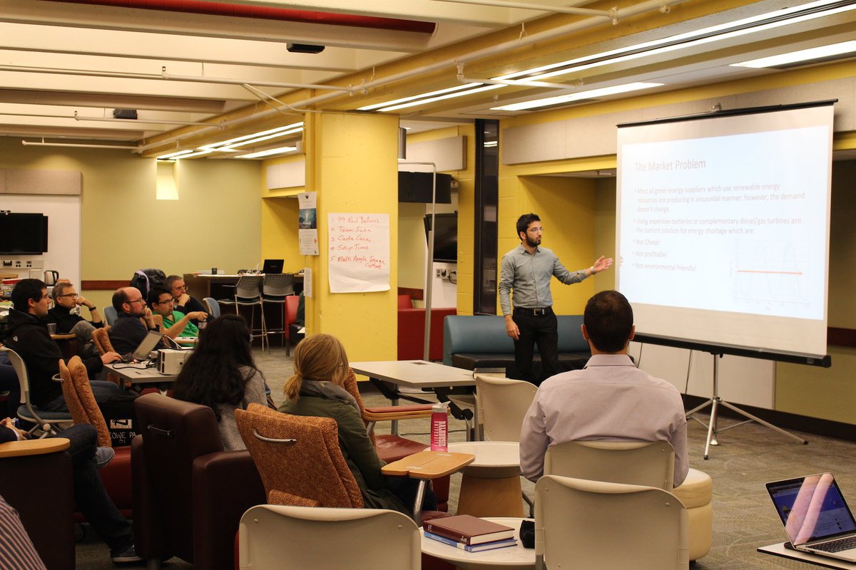 DalEntSoc's tweet photo. Presentations for #Hackamarine kicked off smooth sailing #cleanenergy #studententrepreneur 99 Balloons project pitch https://t.co/zpeKtZyivV