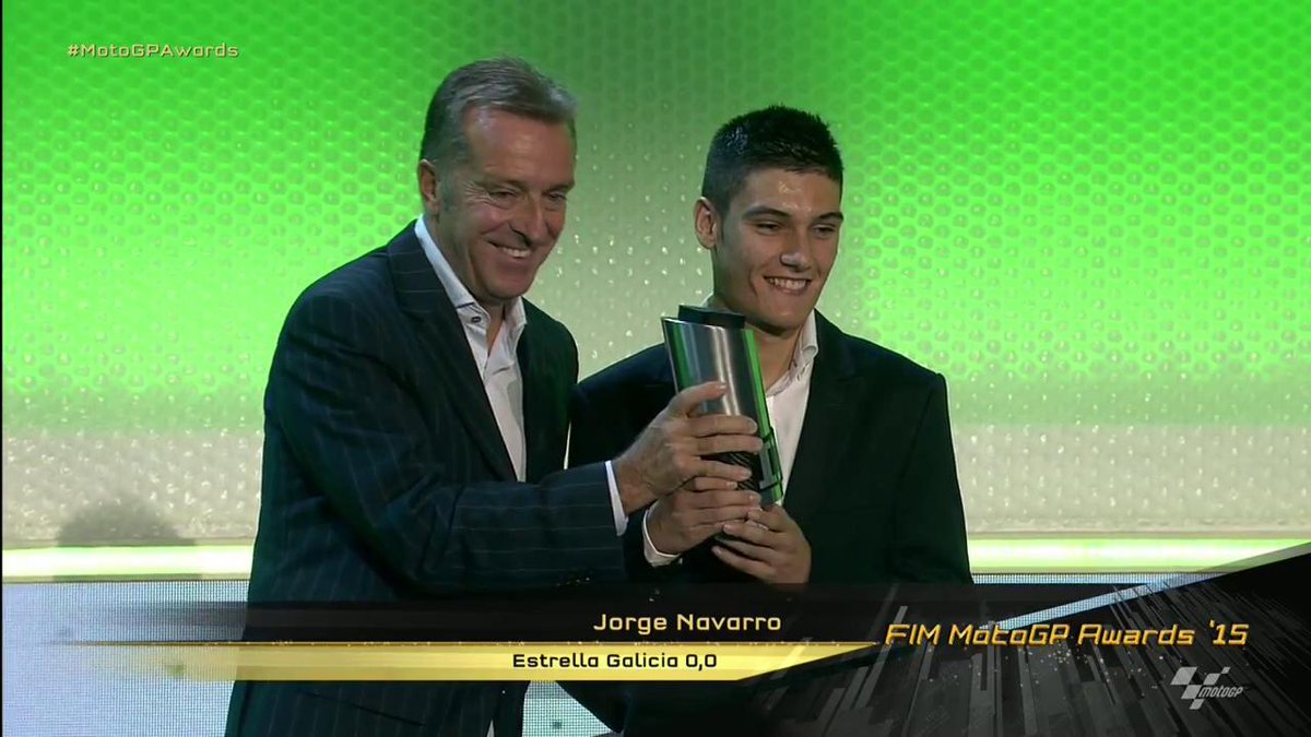 MotoGP's tweet photo. Congrats to #Moto3 Rookie of the Year, @Jorge_Navarro9! LIVE on: https://t.co/j8ceeOqv6a https://t.co/GtqlQoVGtj
