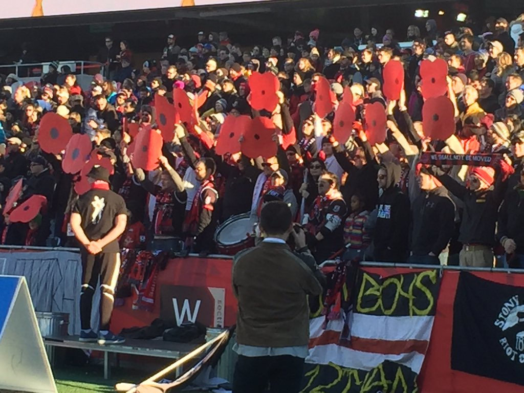 kanoehead's tweet image. soccer fans are classy one minute of silence at 11th minute @BytownBoysSC @OttawaFuryFC #wearefury