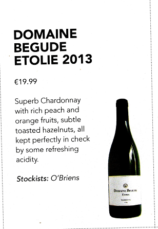 etc_tess's tweet photo. @Begude Nice write up in @IrishTimes #Begude #Etoile #Chardonnay #Christmas https://t.co/BCSZbJer61