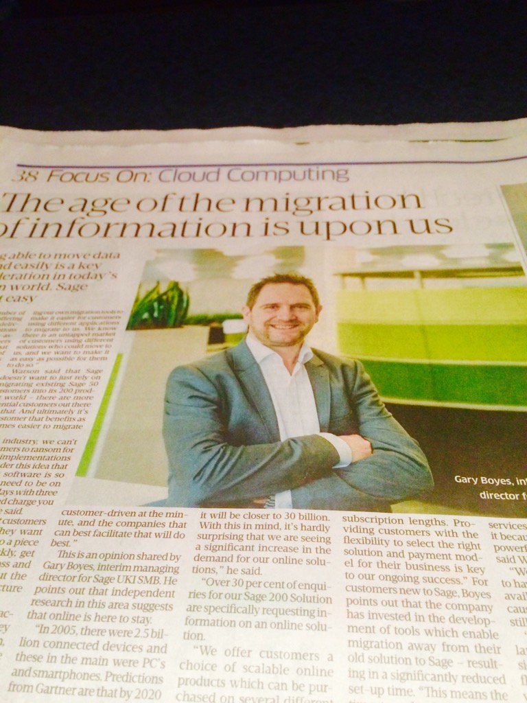 FacesOfPinnacle's tweet photo. Great article in today's @sundaybusiness @sageireland @SalesLeader01 #Sage200 #EasyMigration #CloudComputing https://t.co/M13INyFodI