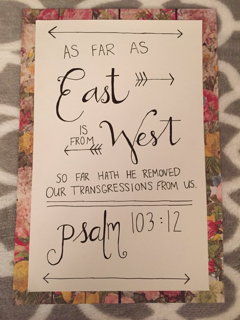 SavedByGrace246's tweet image. Psalm 103:12 💞