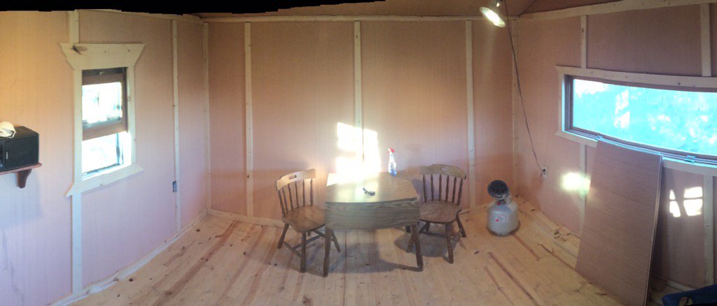pojecttree's tweet image. Just got the walls trimed in. Next is stain and light fixtures..