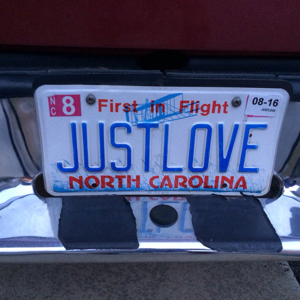 gberg8's tweet photo. Headed out on my run today and saw this license plate. It's pretty simple really  ❤️ https://t.co/li6A8hBMGM