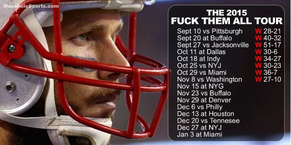 MassholeSports's tweet photo. Ok. Just updated the tour schedule #Patriots #FTAtour2015  @Edelman11 @LG_Blount @TomBradysEgo https://t.co/3NGmw9bCAW