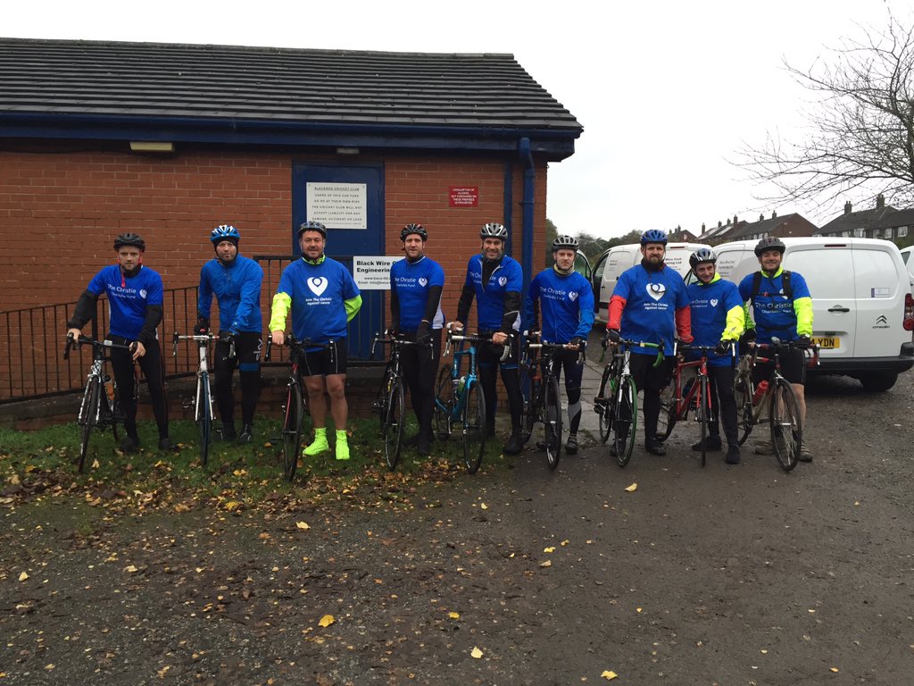 BlackWireCE's tweet photo. Well done to our lads at BWCE completing the charity bike ride today for @TheChristie https://t.co/A0BpLBAp17