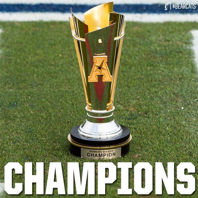 RT to congratulate <a href="/GoBearcatsWSOC/">Cincinnati Women's Soccer</a> - The 2015 American Athletic Conference CHAMPIONS!