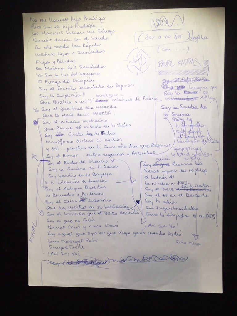 Nachsoyyo's tweet photo. Hoy de casualidad he encontrado una joyita en casa. El folio original donde escribí SER O NO SER. Wow! #poesíadifusa https://t.co/x9m6HnHHG7