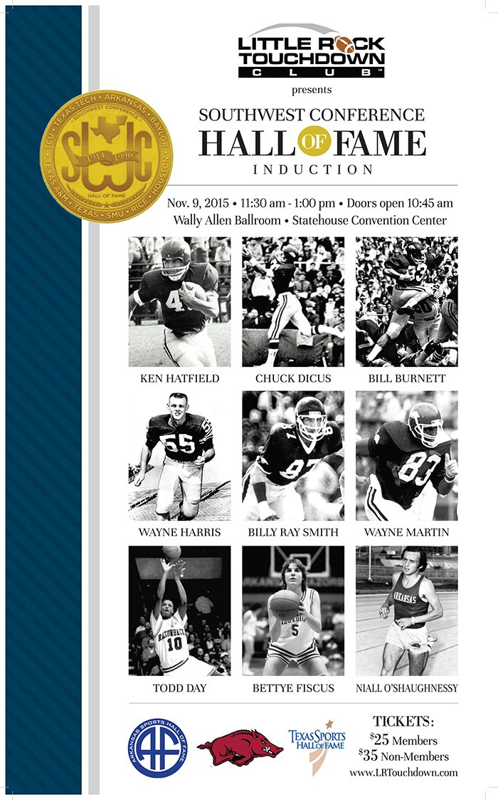 DavidBazzel's tweet image. Fresh off of last night's epic HOG win, look at these RAZORBACK GREATS here tomorrow at the @LRTouchdownClub #SWCHOF