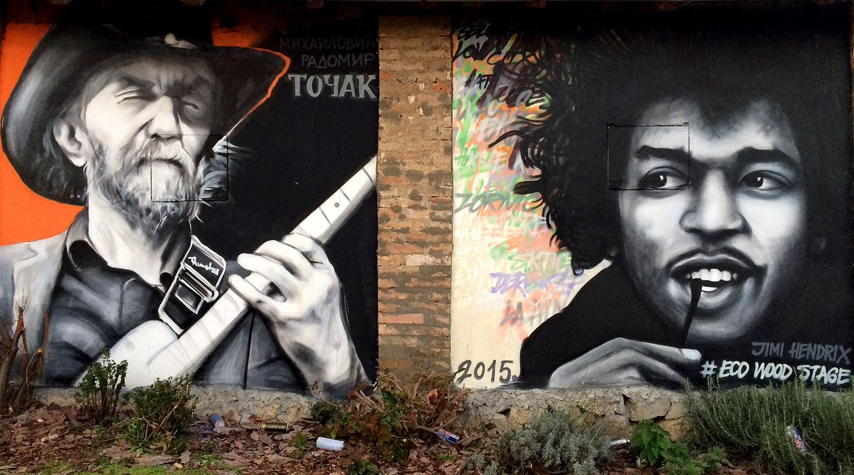ZornicaKuca's tweet photo. Jimi je dobio dobro društvo #zornicakuca #tocak #jimihendrix #deroks #graffiti #subota #vikend #art #umetnost #music https://t.co/zKVjibNpoB