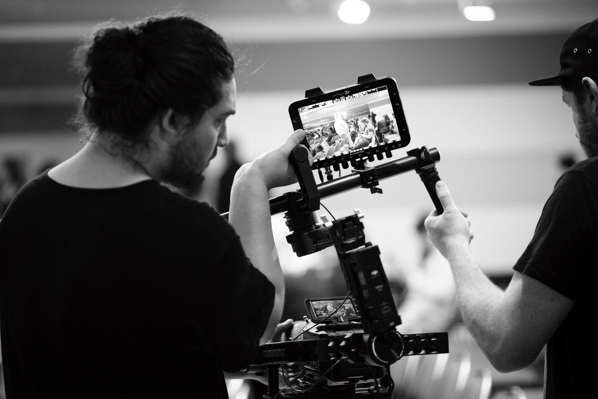 jaymath_'s tweet photo. Great shot of @Josh_NZ &amp; @Joshua_Jeffery from @ReframedMedia doin their thing @TEDxDunedin 
#TEDxDunedin https://t.co/1Pt2JY8qr2