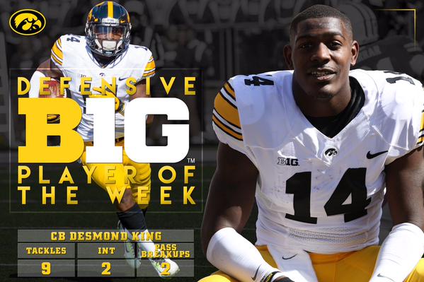 Dowmania's tweet photo. DESMOND KING HAS PLENTY OF GAMES TO SET THE IOWA INTERCEPTION RECORD https://t.co/9ygegFQcWX