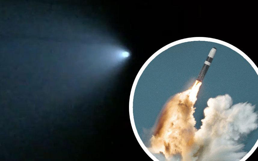 Telegraph's tweet photo. Strange light streaking across Californian sky is actually a Trident missile test https://t.co/7LEigVcMeM https://t.co/l8pJ8zFjrR
