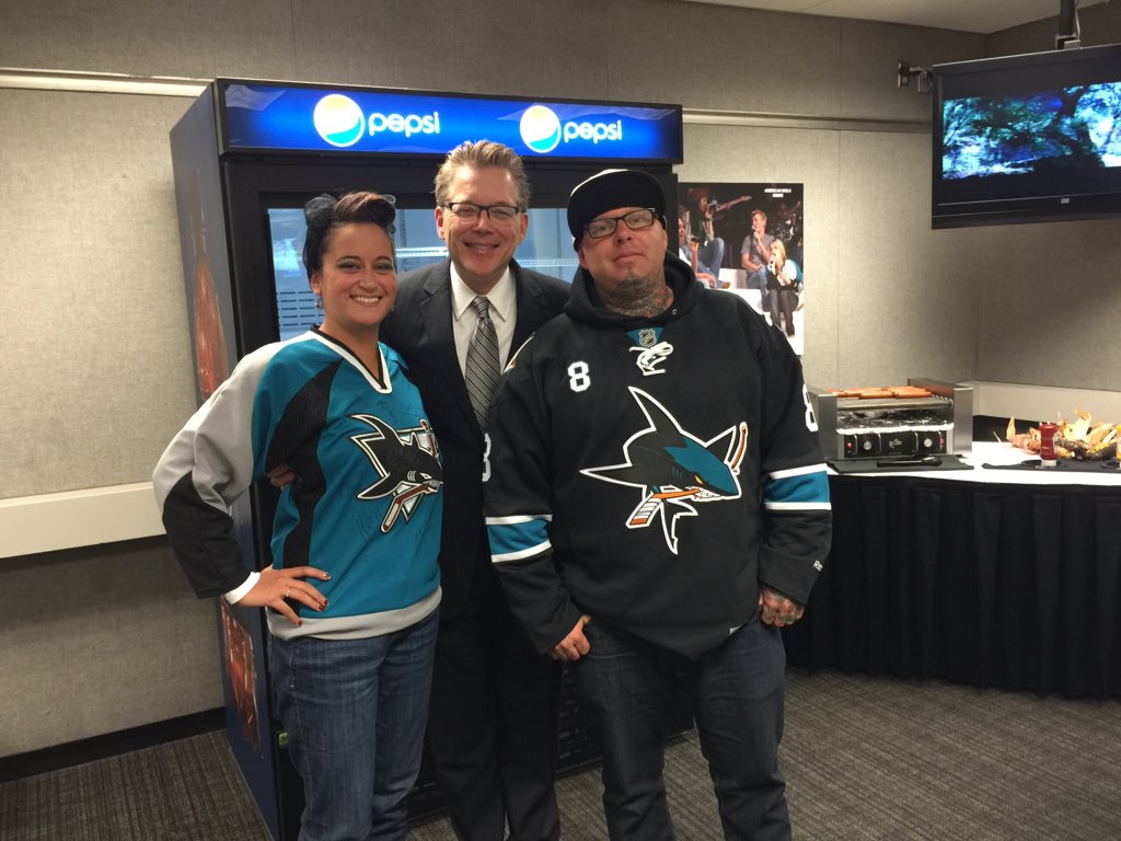 WGCarShow's tweet photo. The great @DanRusanowsky, @SKOTYCHOPS &amp; the future Mrs. Chops talked hockey &amp; hotrods on a tour of @SAPCenter https://t.co/mO1uhd9wot