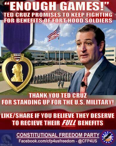 Shooters_Wife's tweet photo. .@tedcruz will ALWAYS FIGHT for the rights of the #US #MILITARY. #TrusTed  #CruzCrew #PJNET 
https://t.co/nNftRB3Tn5 https://t.co/2z8t44GQsF