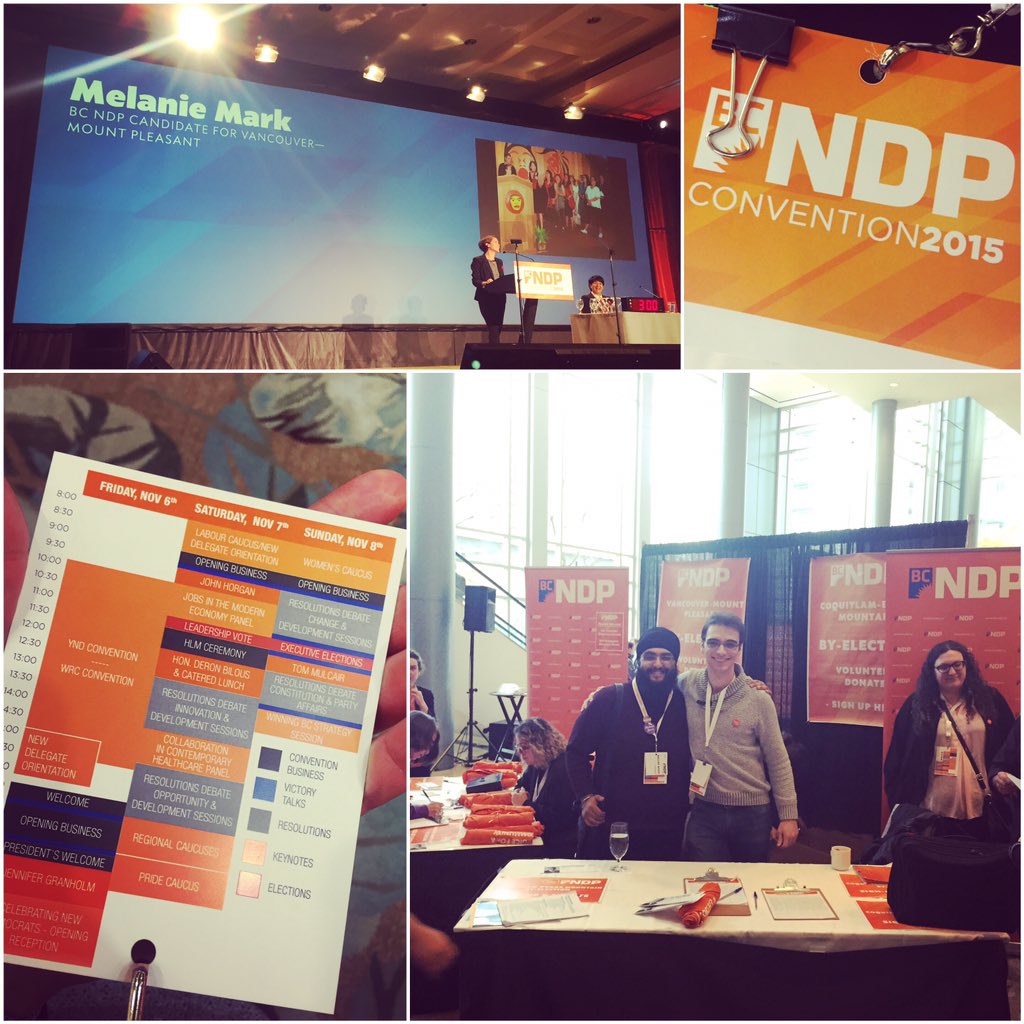 bobbychavarie's tweet photo. It's a wrap #BCNDP2015 . What a Convention. Gr8 speech by Van Mt Pleasant's @melaniejmark to kick off the last day! https://t.co/tJ1Hkw7Gc9