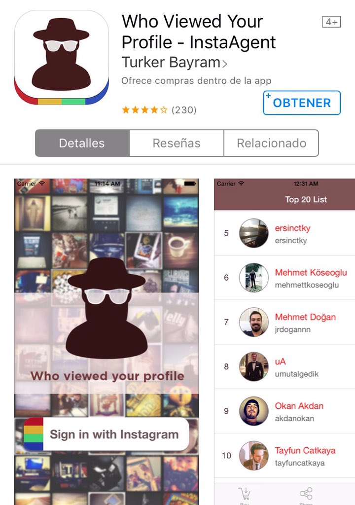 TopAppsApple's tweet photo. Con esta #App podrás saber quién visita tu perfil de @instagram  #FreeApp #InstaAgent https://t.co/ZELJbzKrEX