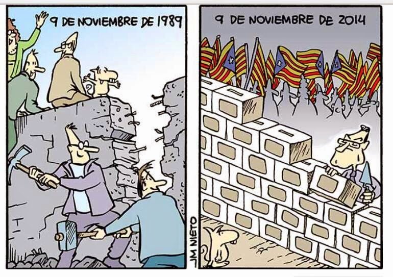 QuiqueVal's tweet photo. Curioso: el mismo día que cayó el Muro de Berlín quieren hoy levantar un muro entre Cataluña y el resto de España https://t.co/s0Xb5Or2Hq