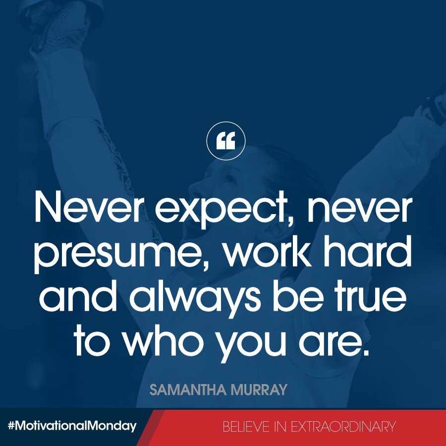 TeamGB's tweet photo. Wise words from London 2012 Silver medallist @_samanthamurray. Are you being true to yourself? #MondayMotivation https://t.co/lQbKpDAXy0