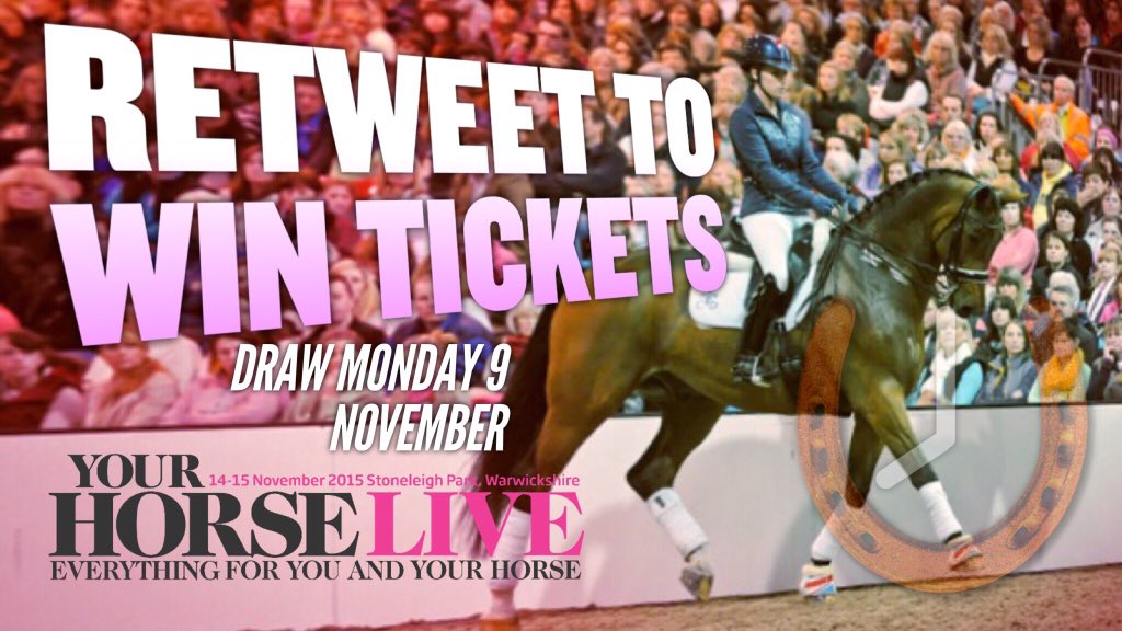HorseHour's tweet photo. Retweet to win tickets to this weekend's @YourHorseLive! Draw today 8-9pm GMT at #HorseHour on Twitter! https://t.co/jjTKwwCuw7