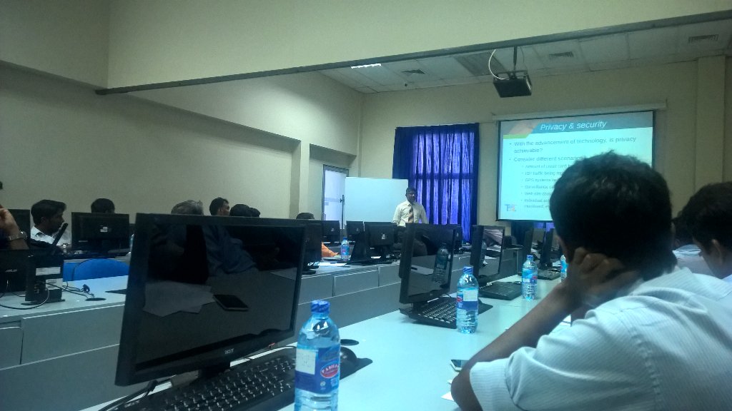 ReadMeSriLanka's tweet photo. We are underway at SLIDA, talking about the complexity of information protection. #LKDomain #secureurweb https://t.co/W0lfyPO2eF