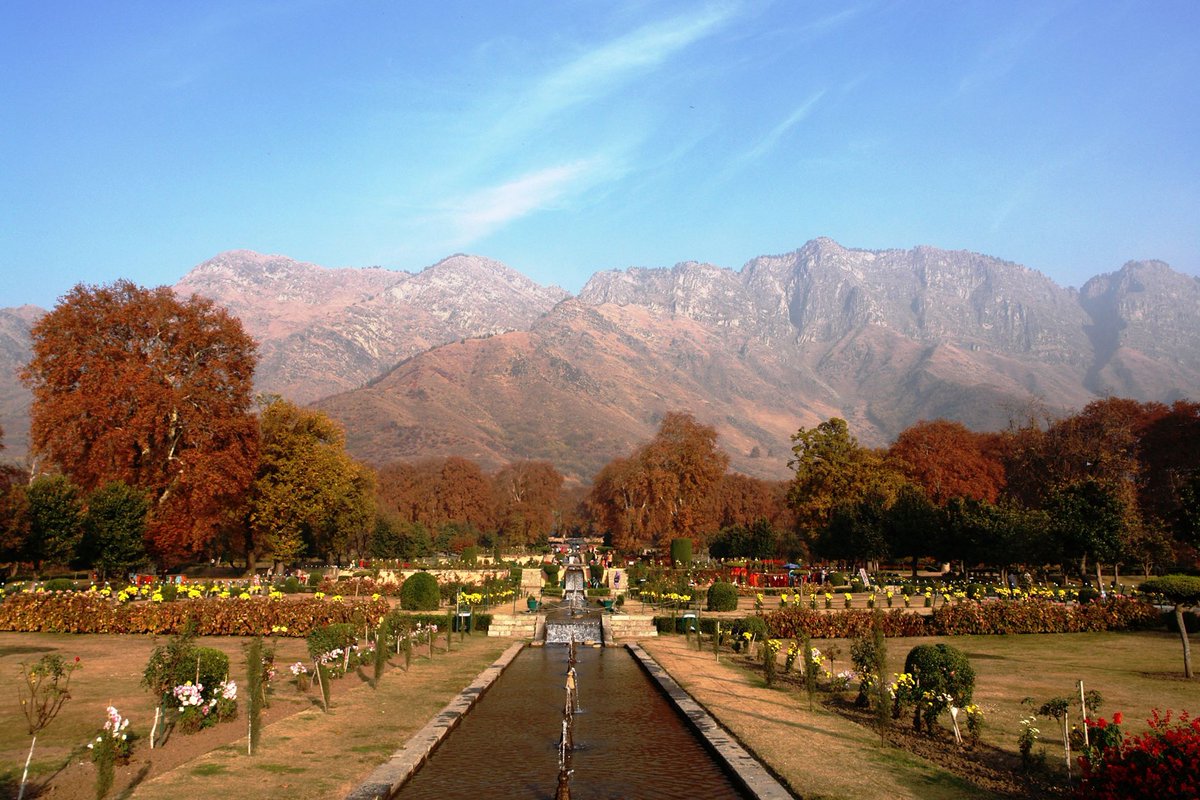 The Beautiful #Nishat #Garden in #Autumn season at #Srinagar #Kashmir.