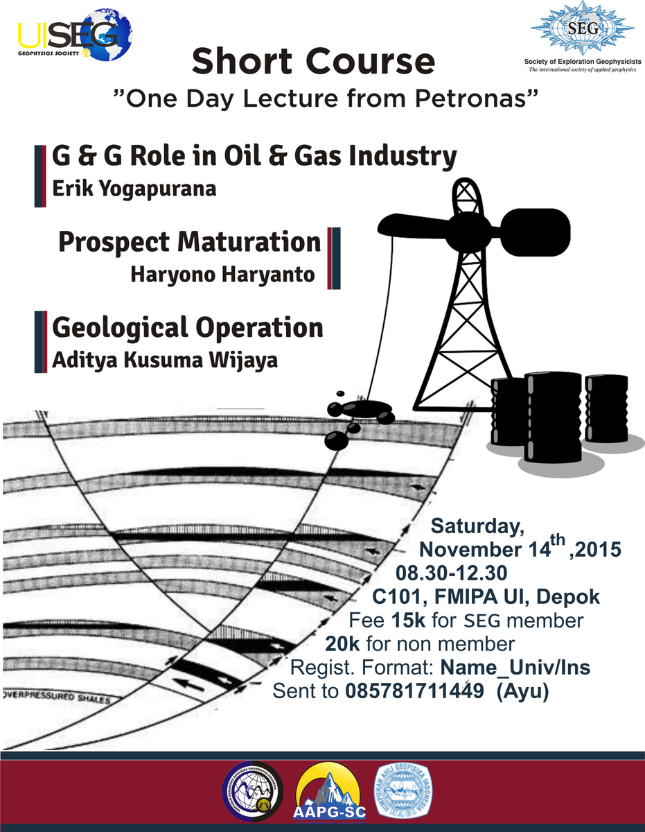 Short Course "One Day Lecture from Petronas"
Saturday, 14 November 2015 || 8.30 - 12.30
C101 (BSM), FMIPA UI , Depok