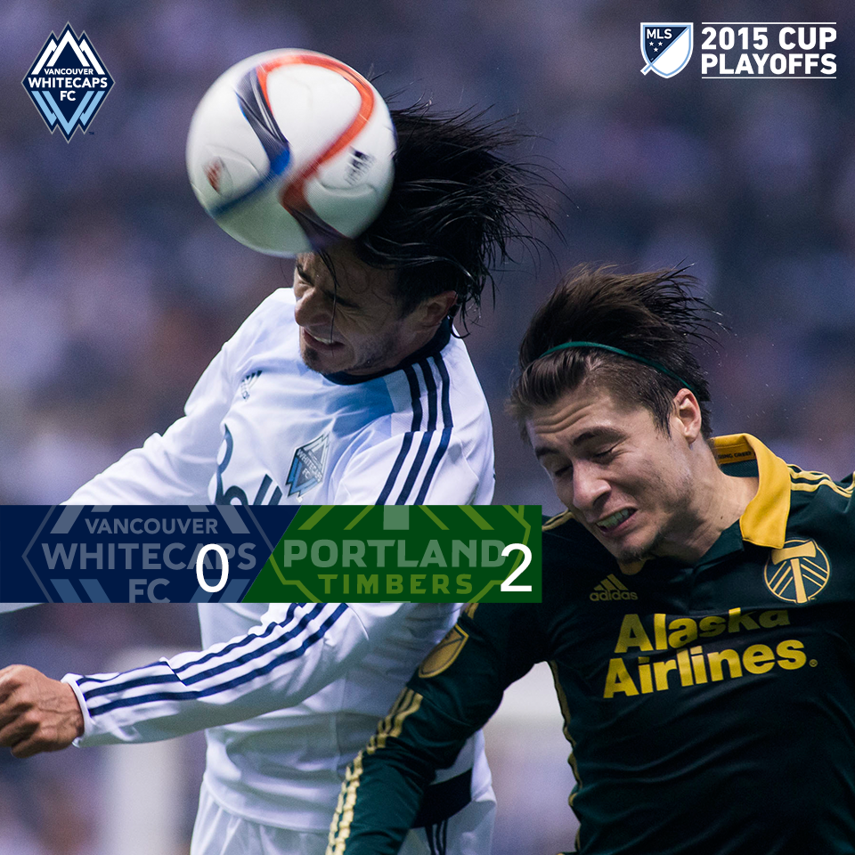 WhitecapsFC's tweet photo. 'Caps lose 2-0 as Portland Timbers advance to the Western Conference Finals. #Thankyoufans https://t.co/SYAJ0DPurD