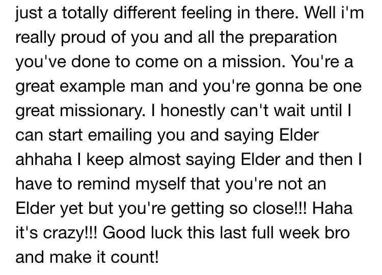 JtMuir's tweet photo. These kinds of emails from my missionary friends are what have kept me going throughout the weeks. 10 More Days! 😁😄 https://t.co/WD9lcRmih2