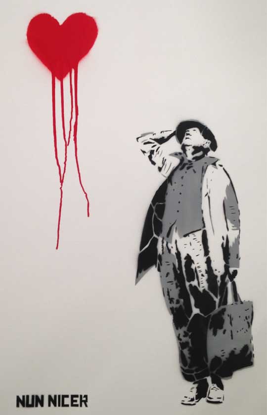 NunNicer's tweet photo. EVERY POET HAS A BLEEDING HEART https://t.co/JM1f9eRuZ8 #urbanart #streetart #artwork #London #NunNicer #stencilart https://t.co/KrgDH4co0l