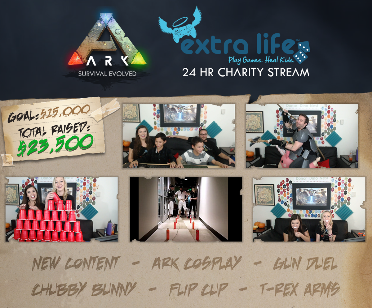 survivetheark's tweet photo. ARK: Survival of the Fittest - The Last Stand &amp; Extra Life! https://t.co/MzF42yqs9c #playARK @CannibalQueen21 https://t.co/FVz9y0Z8qw