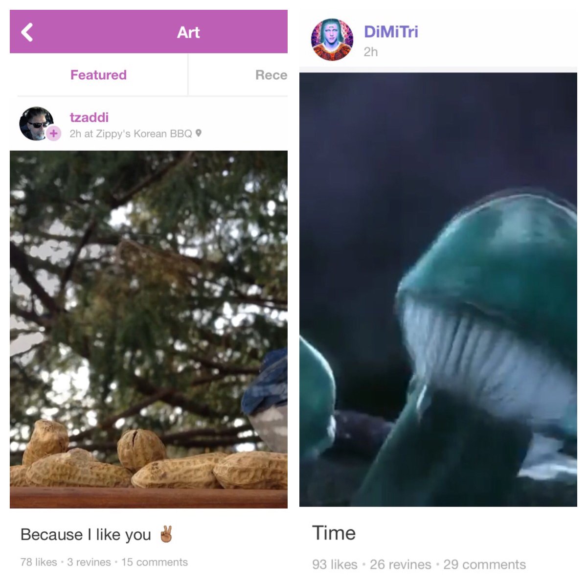 DiMiTriEdits's tweet photo. @vinehelp why did the one on the left make it to the Art Popular Page and the right one not? https://t.co/koT4DeHl6f