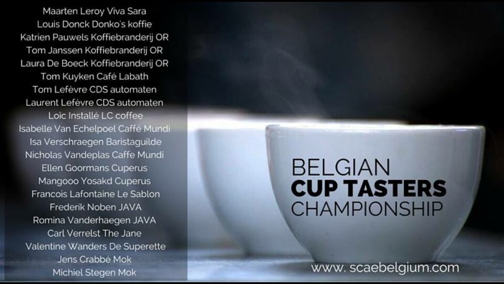 scaebelgium's tweet photo. Succes aan de Cuppers vandaag tijdens het Belgisch cup tasters kampioenschap. #scaebelgium #scaeb https://t.co/GGRIcfESv3