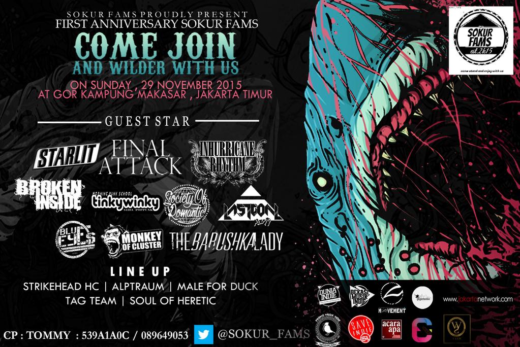 Yuk guys diramaikan acaranya banyak bintang tamu yg keren keren loh. Ada <a href="/IHRofficial/">In Hurricane Rhythm</a> juga nih yuk lah hehe