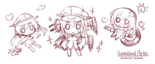 あと今回超久方ぶりのグッズ出展と言う事で、ちびキャラドイツ艦隊マグカップを出す予定ですわん。とりあえずラフイメージはこんな感じ(↓)だけどレーベとマックスどうしよ…。 