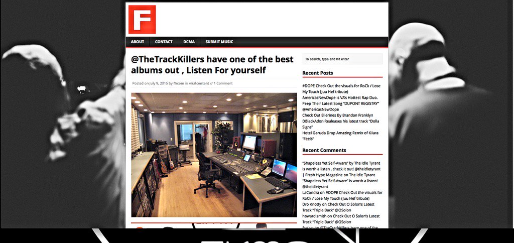 TrackKillersApp's tweet image. @Freshhypemag says "@TheTrackKillers has one of the best albums out" TheTrackKillers.com