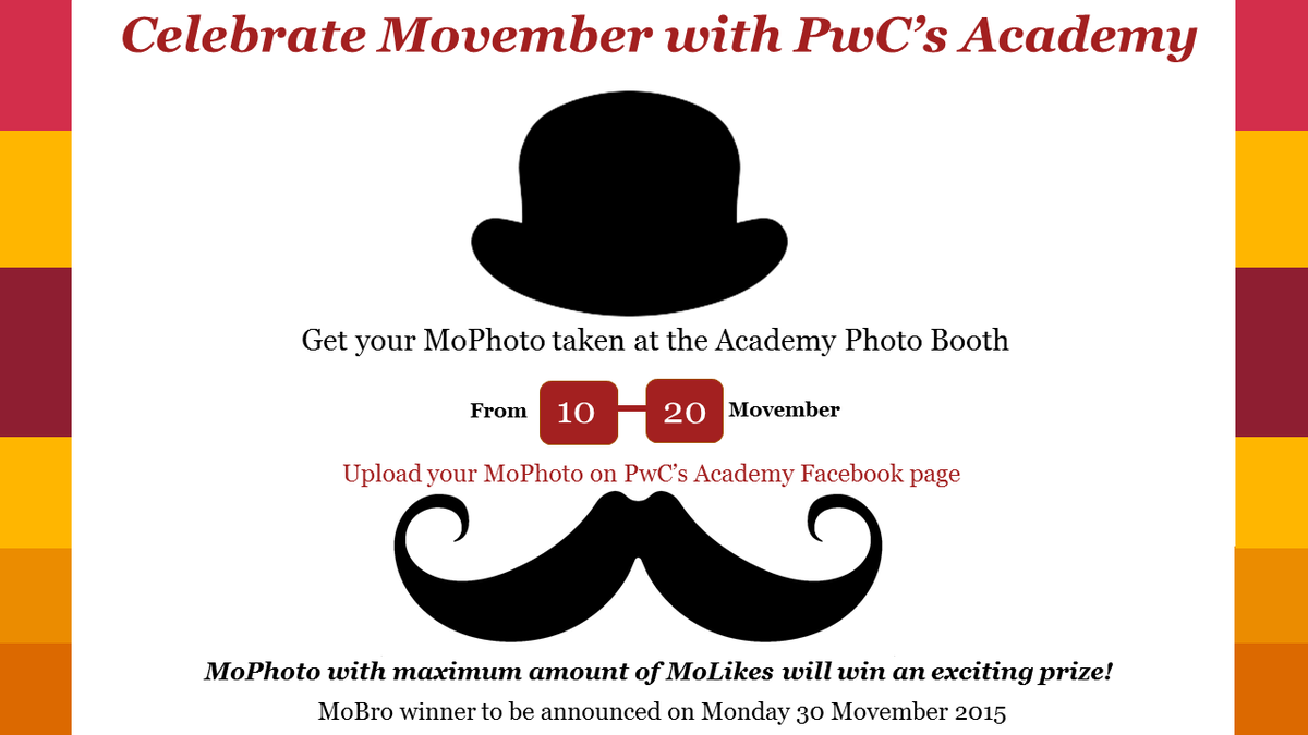 Celebrate Movember with PwC's Academy!
#MoBro #Movember #wishtheyletmesportastache #menshealth #PwCAcademyME