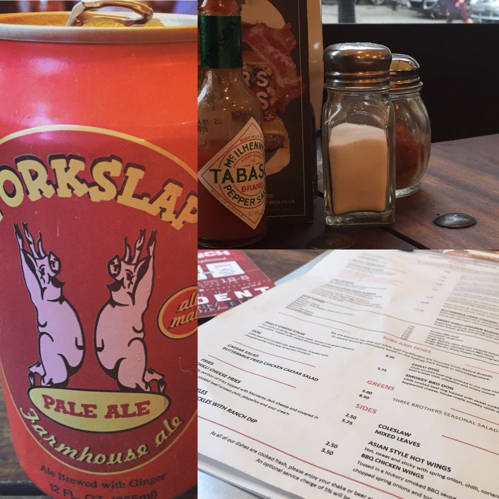 Ok..so a day off, but why not do more research... Lunching @3BrosBurgers #porkslappaleale #burger #food #bristol