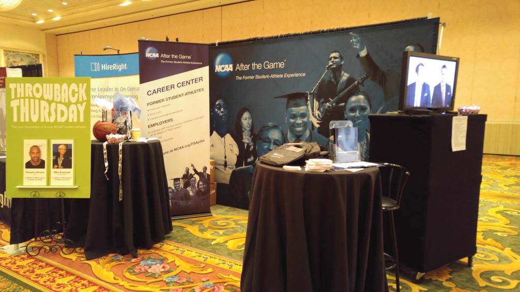 Monica_L_Miller's tweet photo. Stop by NCAA After the Game Career Center booth. Discover why former college athletes are great employees #rtc2015 https://t.co/AkLwUIvoCH