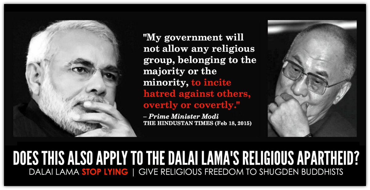 Modi will you stand by your words and ask the #DalaiLama to end his religious apartheid in India? #UkwelcomesModi