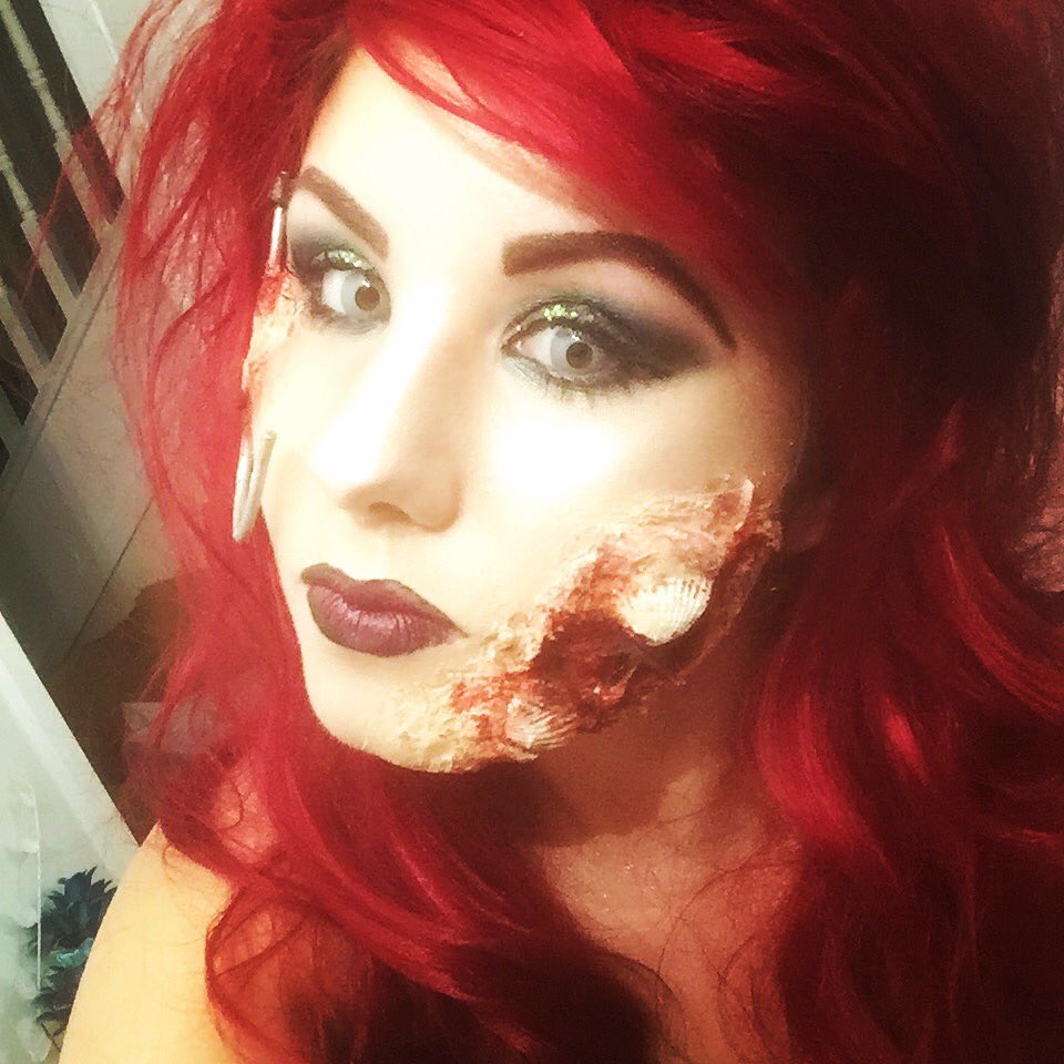 bevstar's tweet photo. Little dead mermaid make up I created #Halloween #fancydress #makeup #mua #specialeffects #disney #horror https://t.co/if8QanRZDX