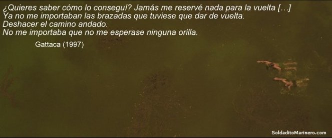 Soldadito_m's tweet photo. "¿Quieres saber cómo lo conseguí? Jamás me reservé nada para la vuelta" Gattaca (1997) https://t.co/YfIHst9QR9 https://t.co/6QhvbCPNOw
