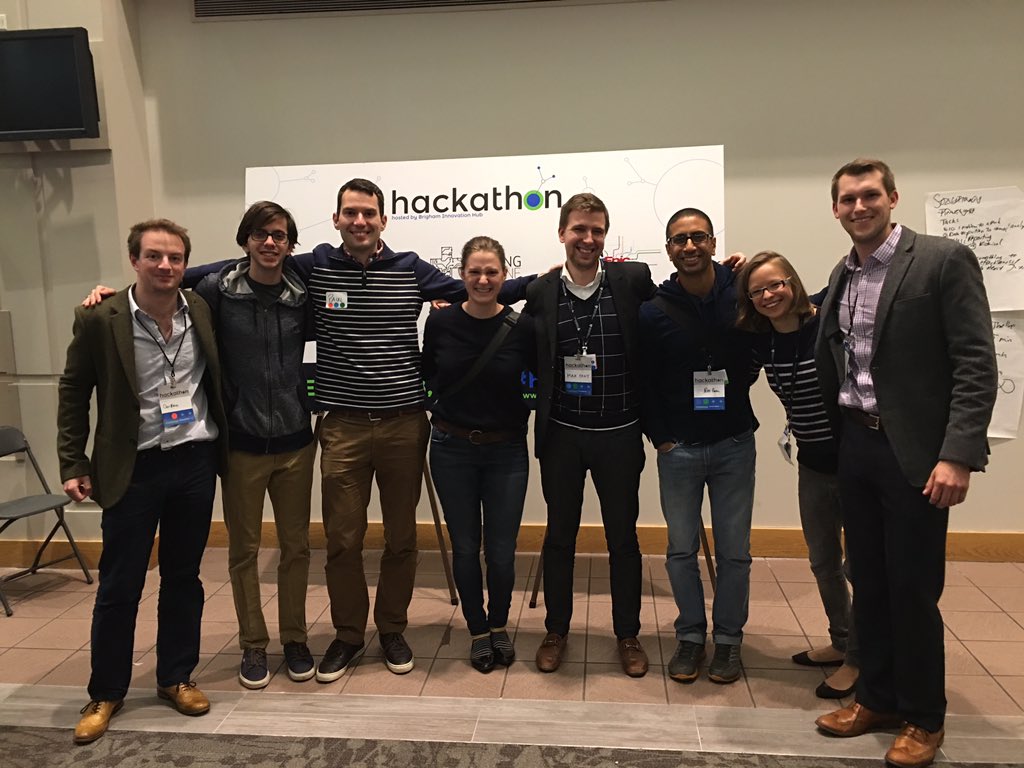 GDaughtridge's tweet photo. @BWHiHub thanks for a great weekend from Team Evident.ly. We had fun + learned a ton! @mithackmed #HackBrigham https://t.co/rclvVbrVYP
